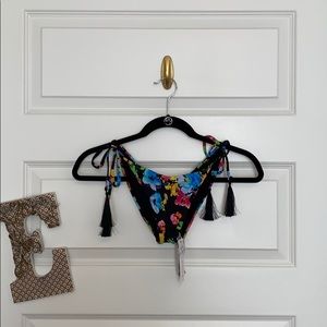 PILYQ (PQ Swim) Tassel Floral Bikini Bottom (NWT)